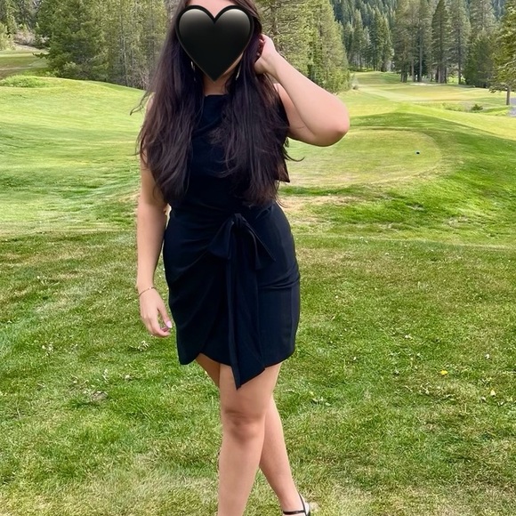 Cinq a Sept Mini Nanon Black Dress Sz 10 - Picture 2 of 8